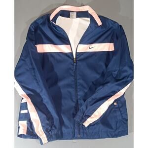 Nike Windbreaker Jacket M Pink Navy Colorblock Retro Y2K Sportycore